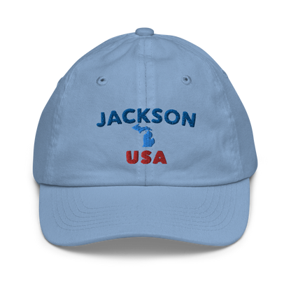 'Jackson USA' Youth Baseball Cap (w/ Michigan Outline)