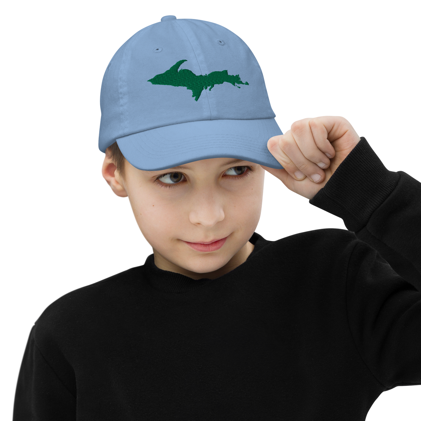 Michigan Upper Peninsula Youth Baseball Cap (w/ Green UP Outline)