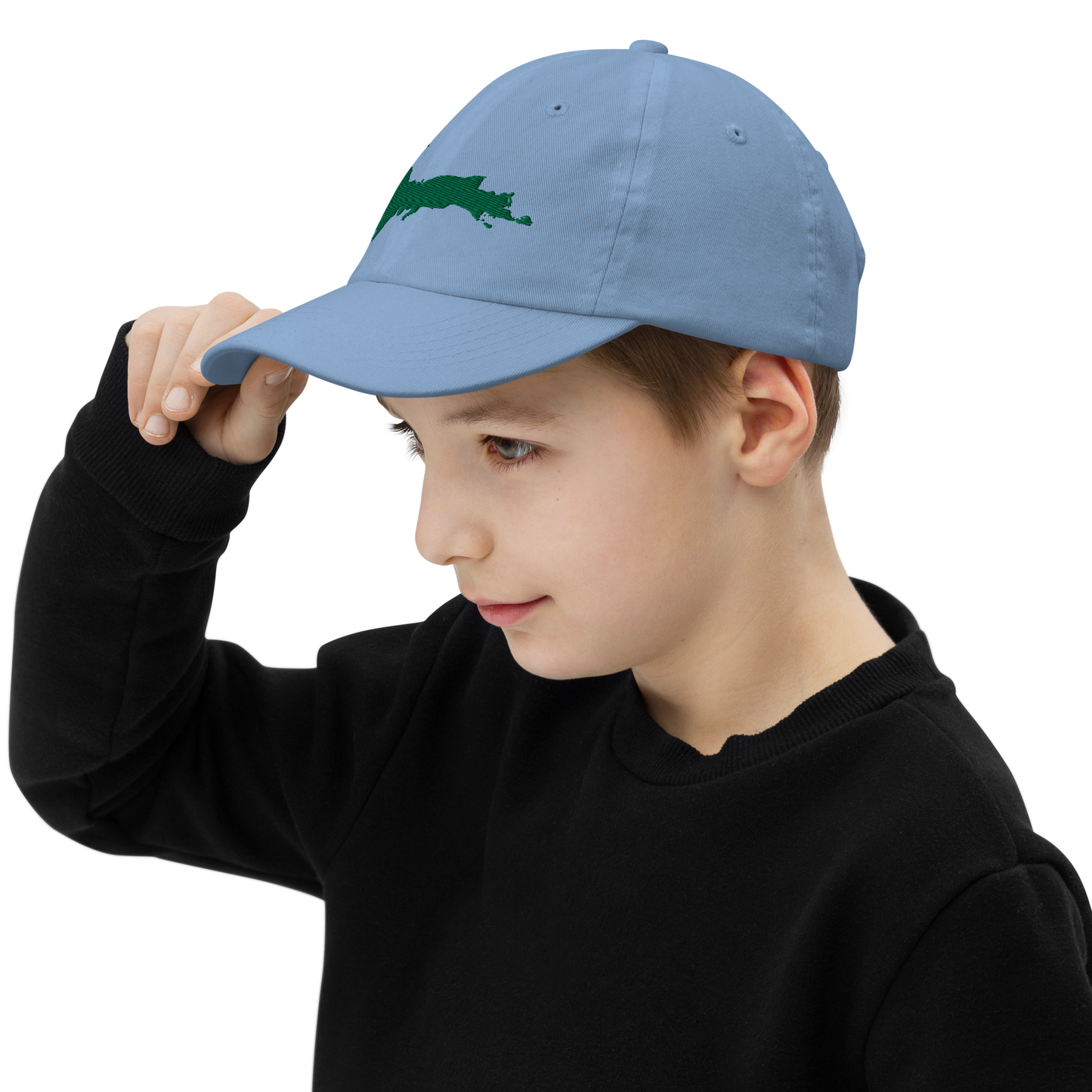 Michigan Upper Peninsula Youth Baseball Cap (w/ Green UP Outline)