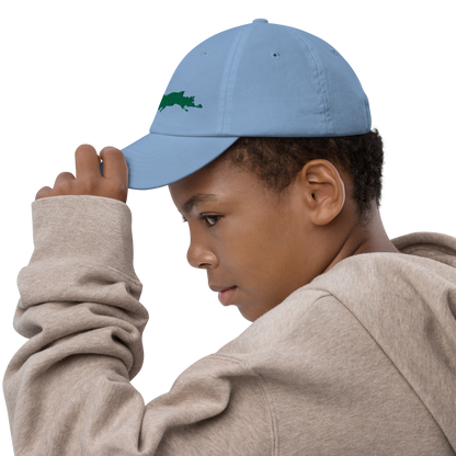 Michigan Upper Peninsula Youth Baseball Cap (w/ Green UP Outline)