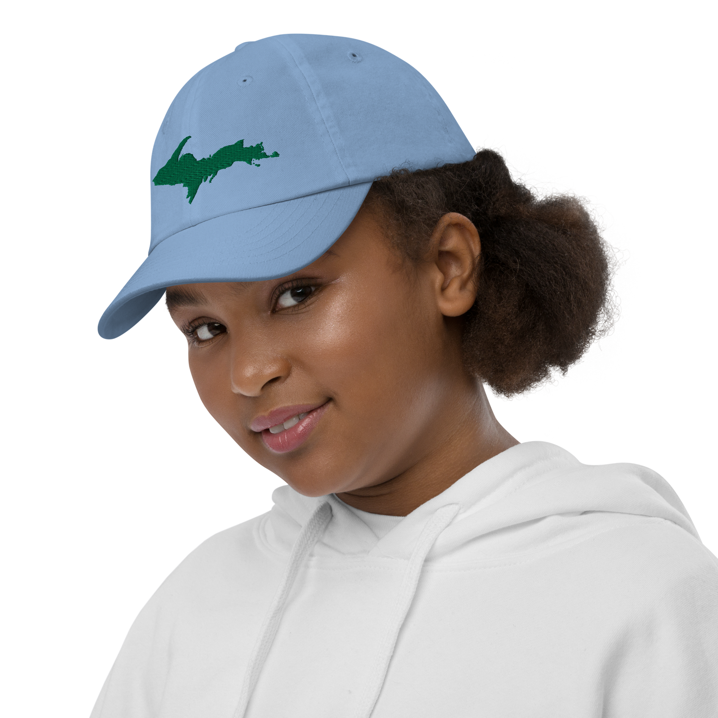 Michigan Upper Peninsula Youth Baseball Cap (w/ Green UP Outline)