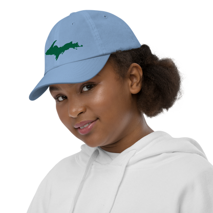 Michigan Upper Peninsula Youth Baseball Cap (w/ Green UP Outline)