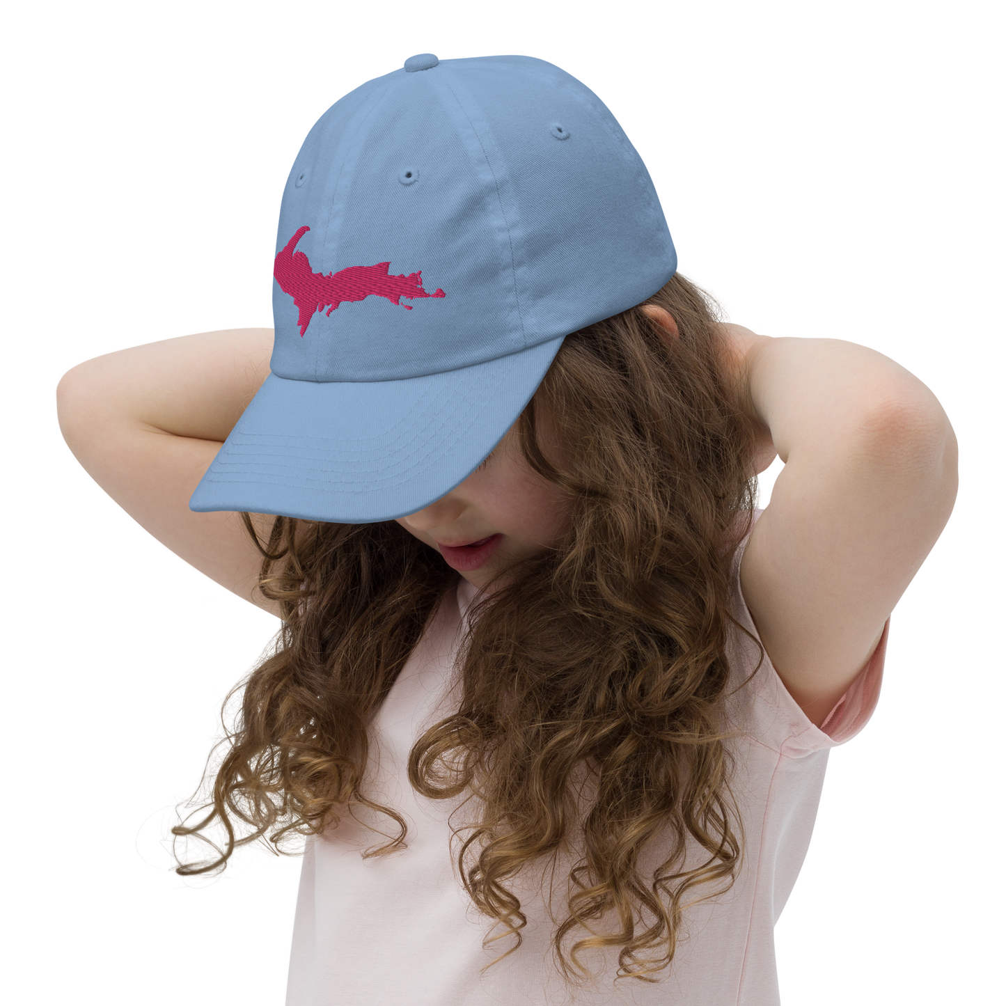 Michigan Youth Baseball Cap (w/ Pink UP Outline)