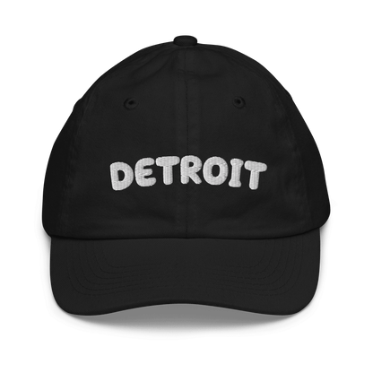 'Detroit' Youth Baseball Cap (Kid's Font) - Circumspice Michigan