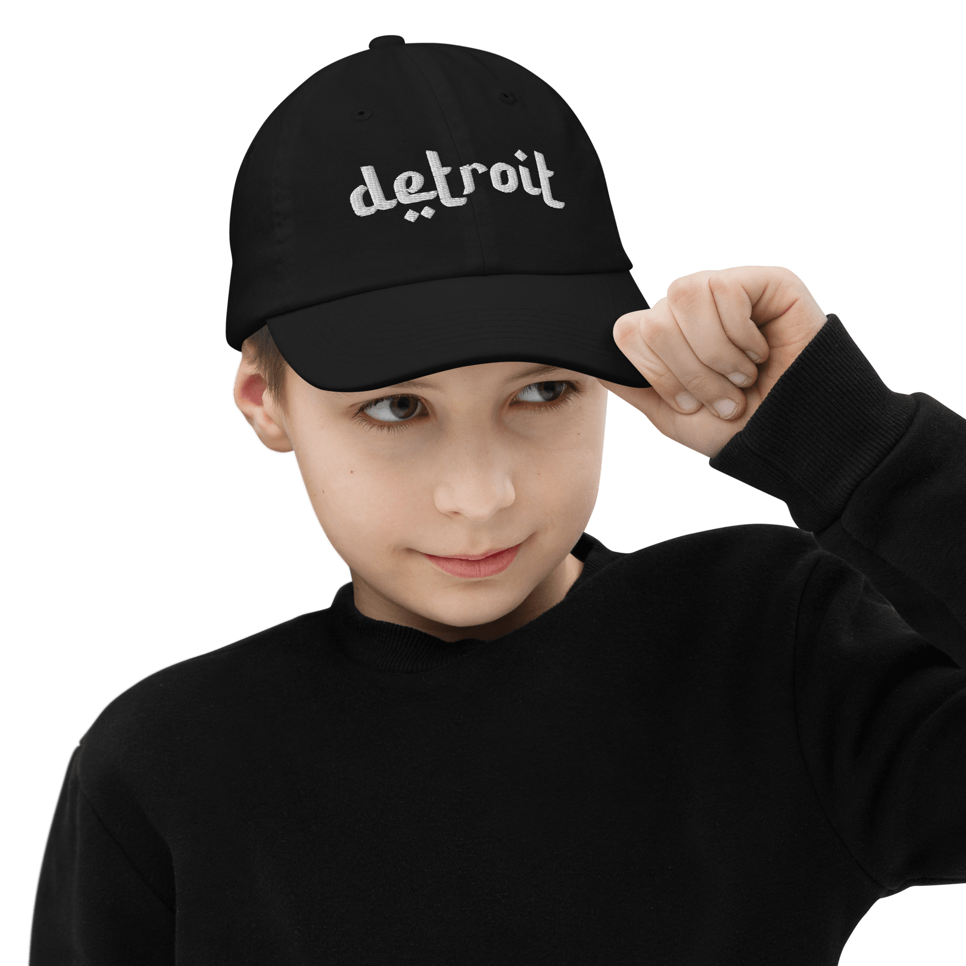 'Detroit' Youth Baseball Cap (Arabic-Style Font) - Circumspice Michigan