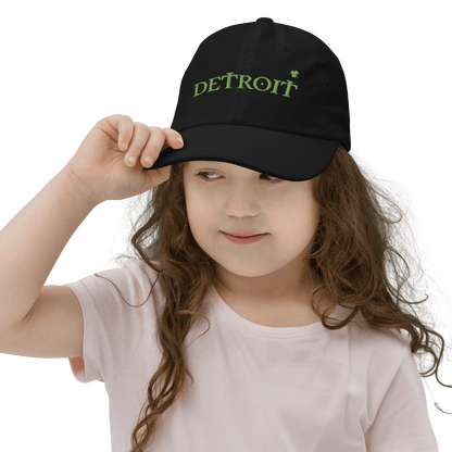 'Detroit' Youth Baseball Cap (Irish Font w/Shamrock) - Circumspice Michigan