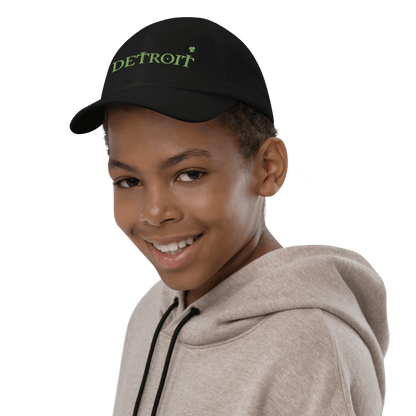 'Detroit' Youth Baseball Cap (Irish Font w/Shamrock) - Circumspice Michigan