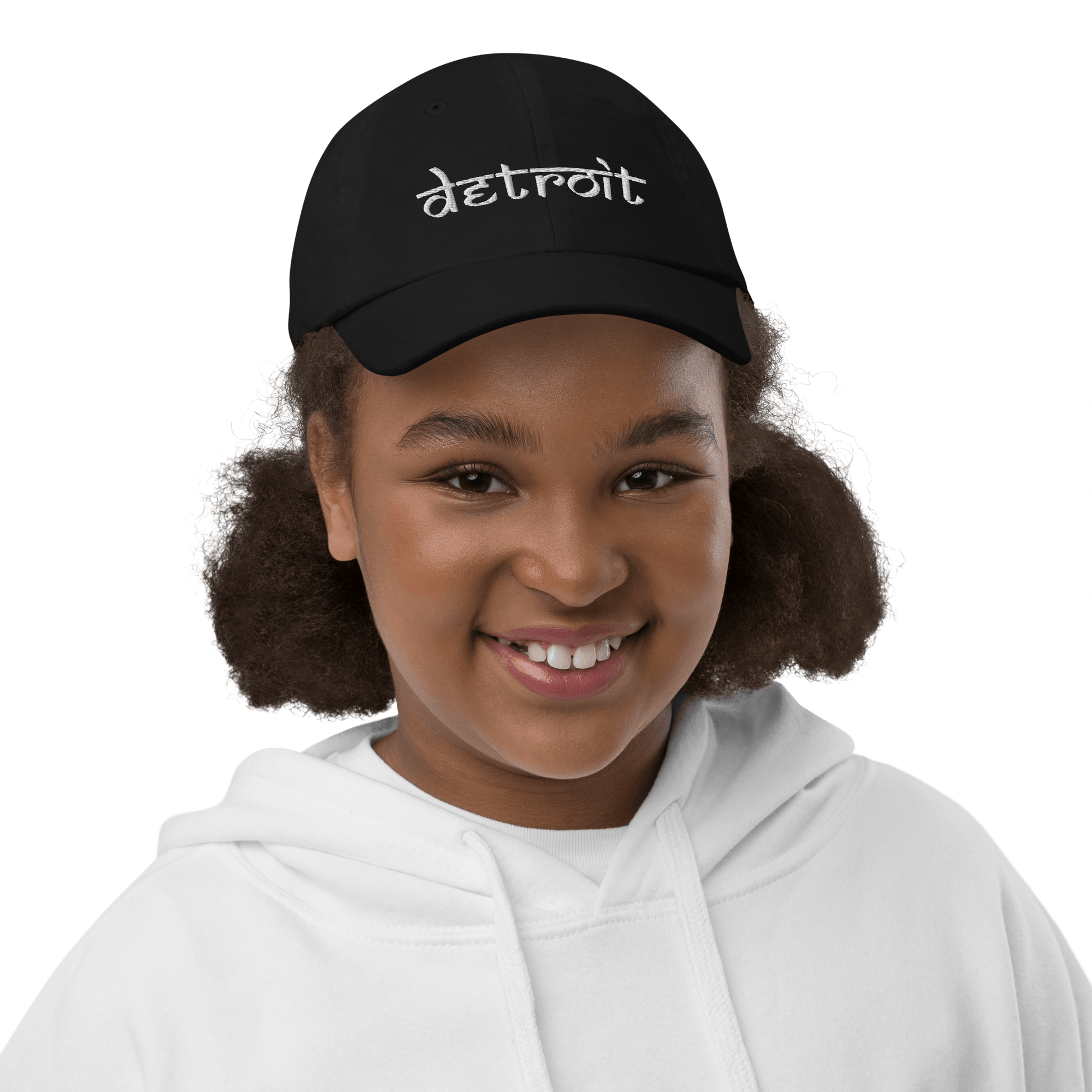 'Detroit' Youth Baseball Cap (South Asian-Style Font) - Circumspice Michigan