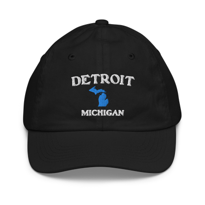 'Detroit Michigan' Youth Baseball Cap (w/ Michigan Outline)