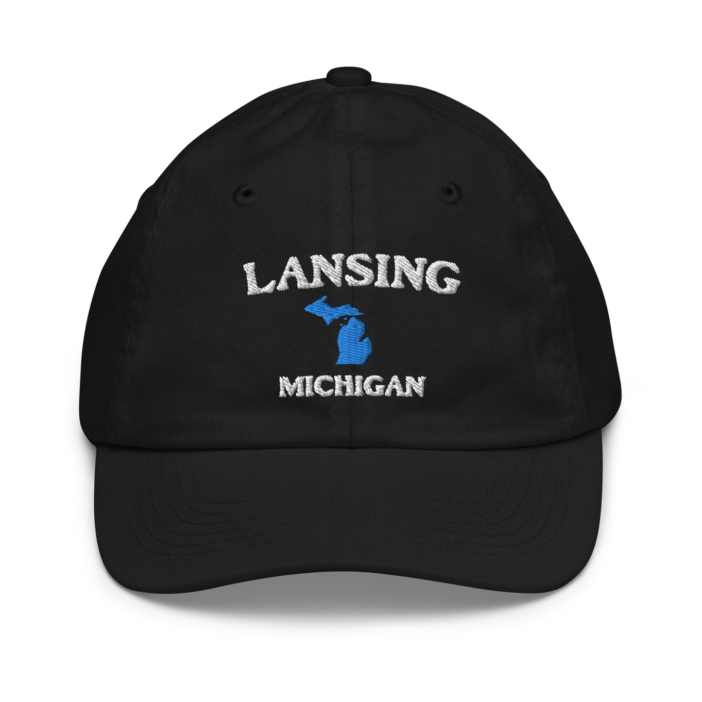 'Lansing Michigan' Youth Baseball Cap (w/ Michigan Outline)