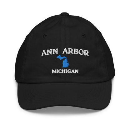 'Ann Arbor' Youth Baseball Cap (w/ Michigan Outline)