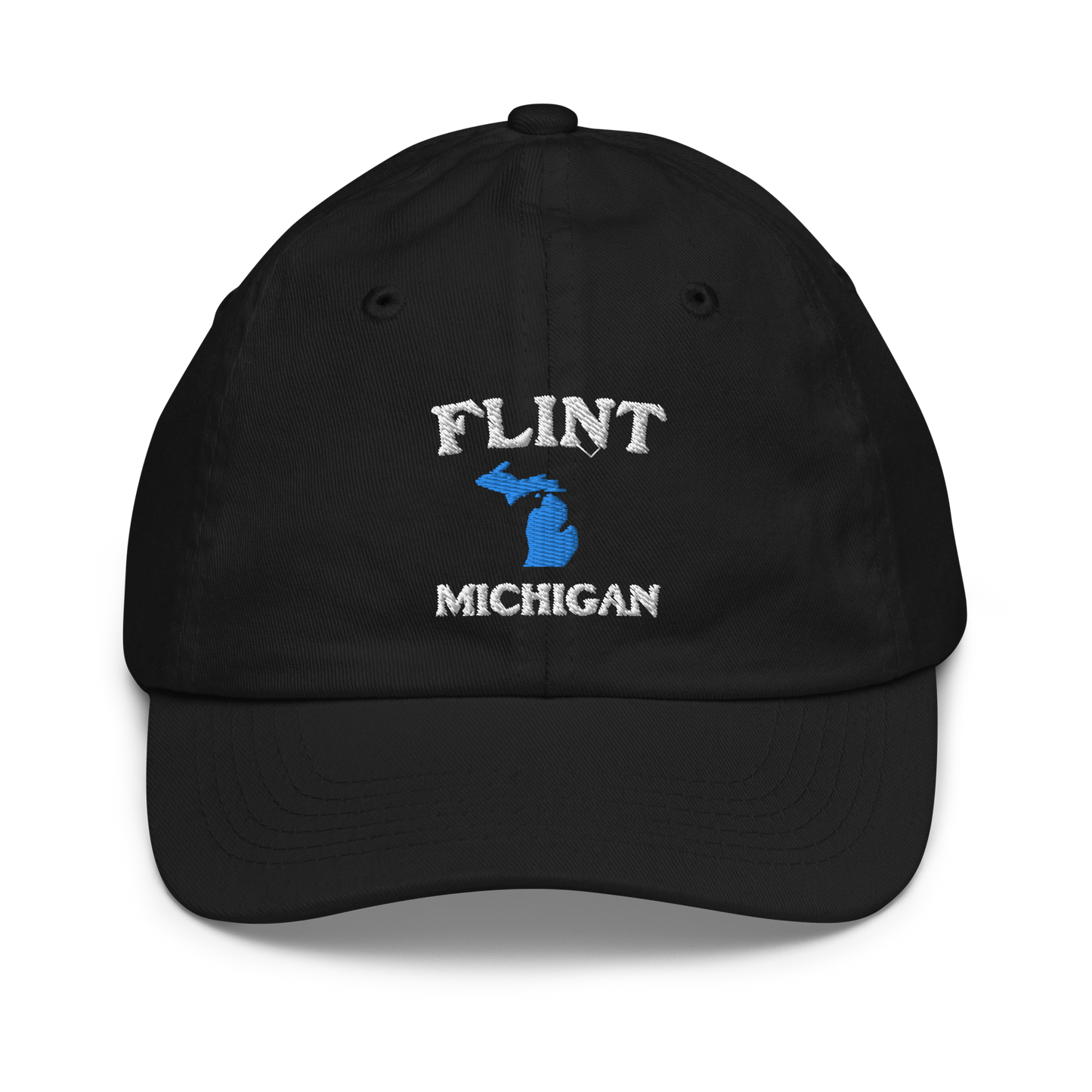 'Flint Michigan' Youth Baseball Cap (w/ Michigan Outline)