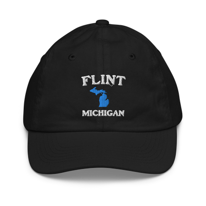 'Flint Michigan' Youth Baseball Cap (w/ Michigan Outline)