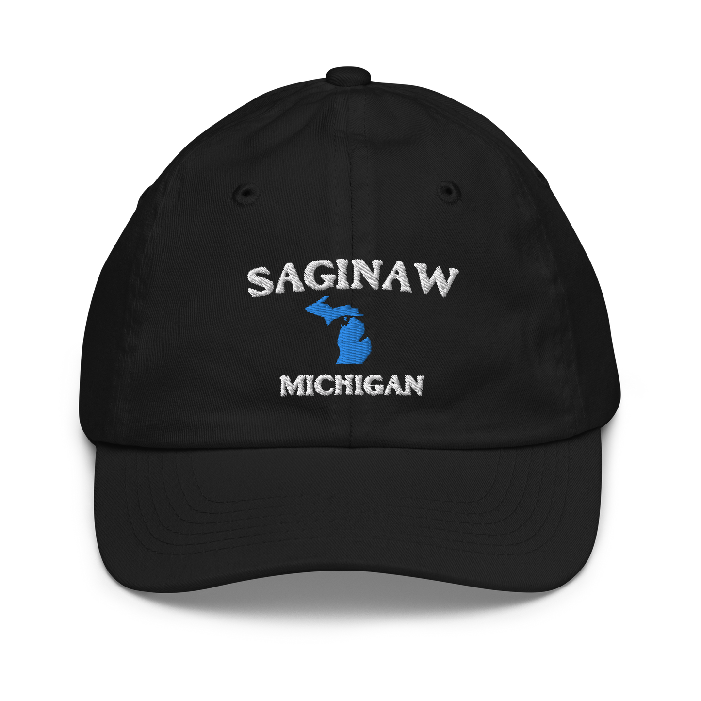 'Saginaw Michigan' Youth Baseball Cap (w/ Michigan Outline)