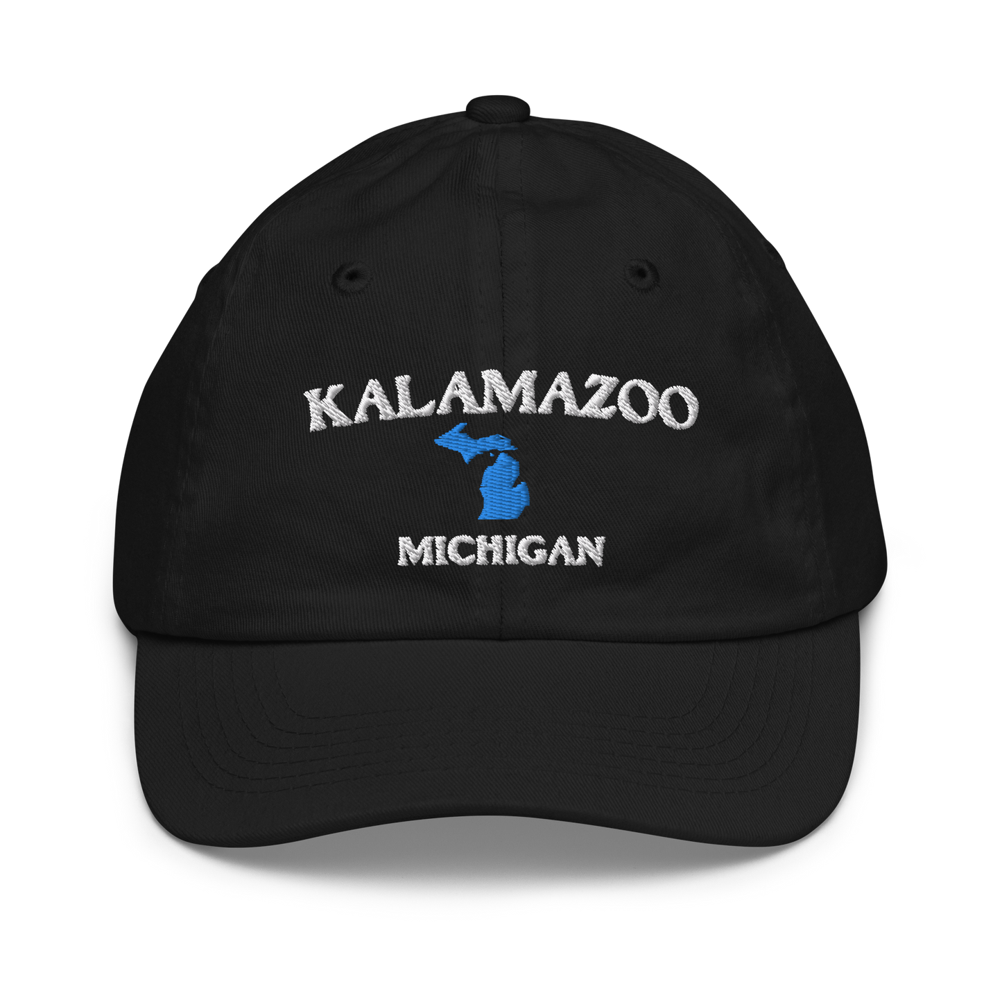 'Kalamazoo Michigan' Youth Baseball Cap (w/ Michigan Outline)