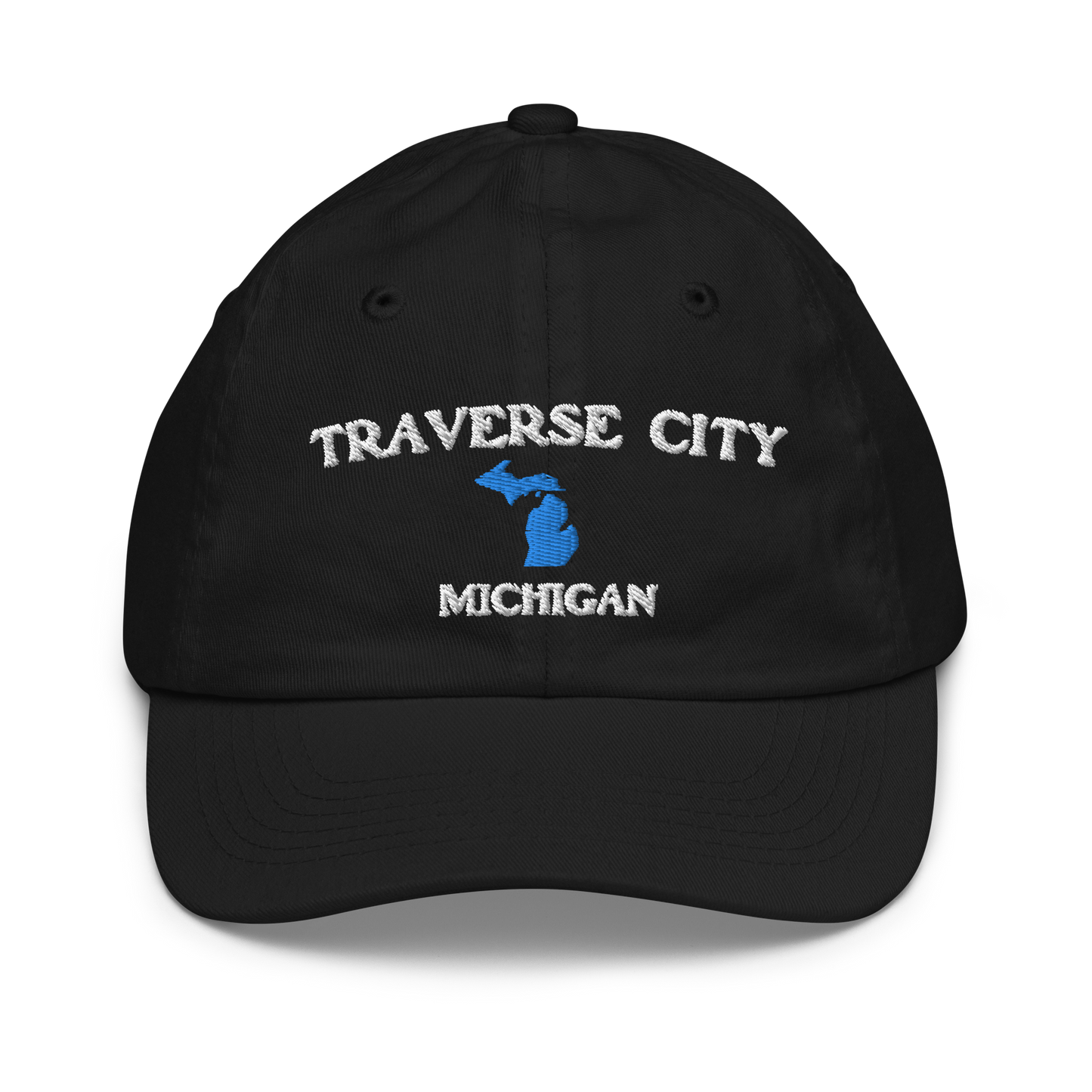 'Traverse City Michigan' Youth Baseball Cap (w/ Michigan Outline)