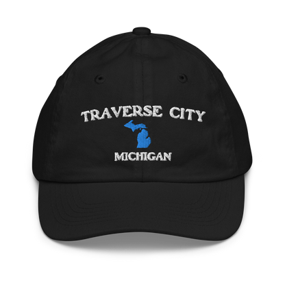 'Traverse City Michigan' Youth Baseball Cap (w/ Michigan Outline)