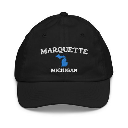 'Marquette Michigan' Youth Baseball Cap (w/ Michigan Outline)