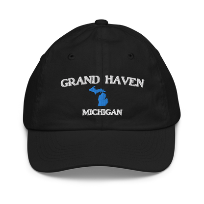 'Grand Haven Michigan' Youth Baseball Cap (w/ Michigan Outline)