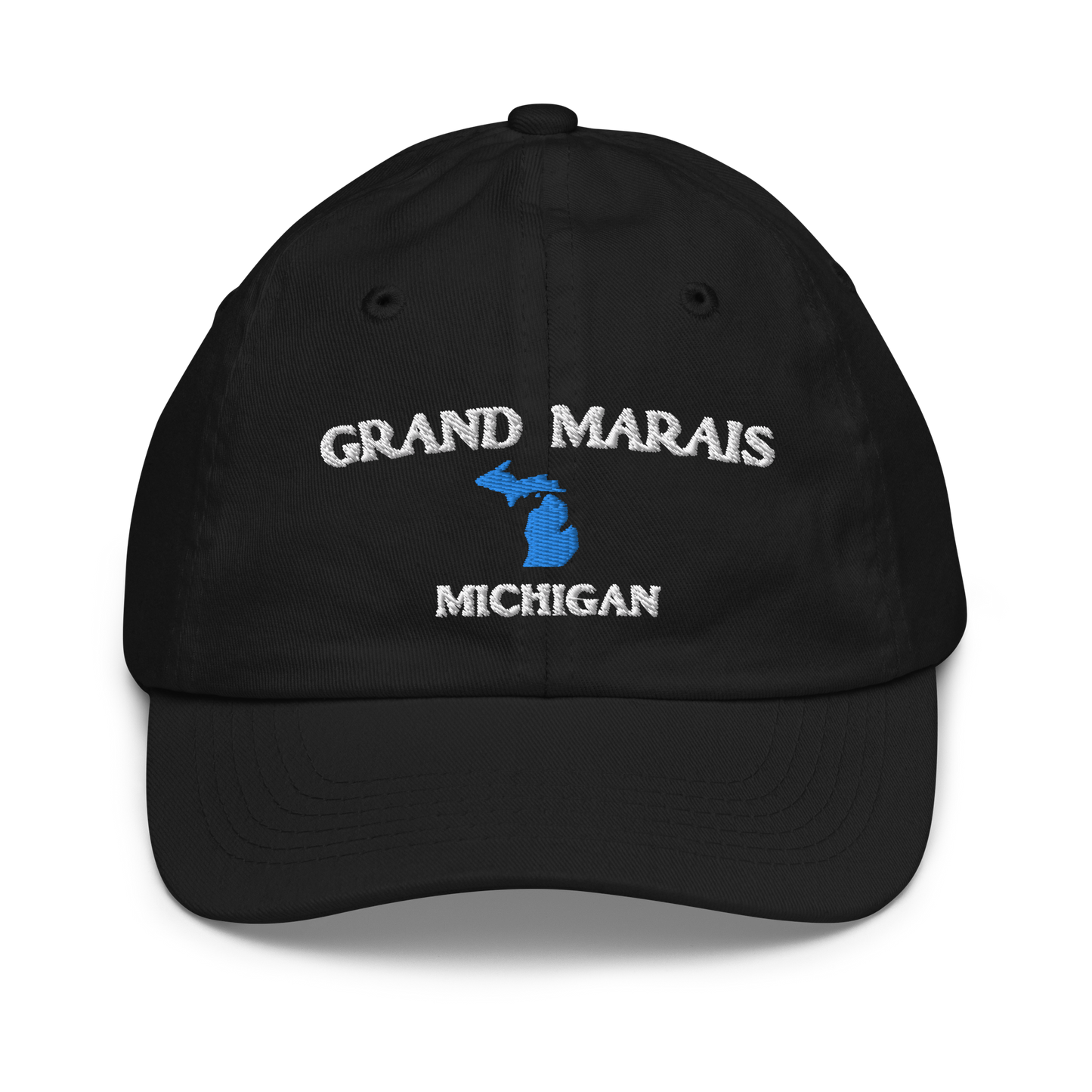 'Grand Marais Michigan' Youth Baseball Cap (w/ Michigan Outline)