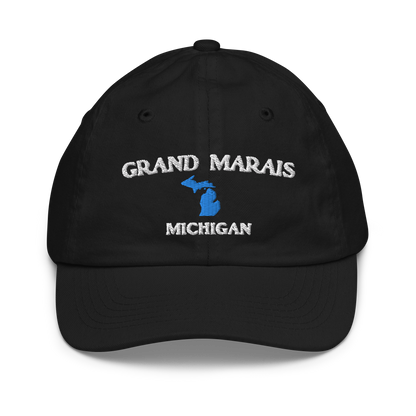 'Grand Marais Michigan' Youth Baseball Cap (w/ Michigan Outline)