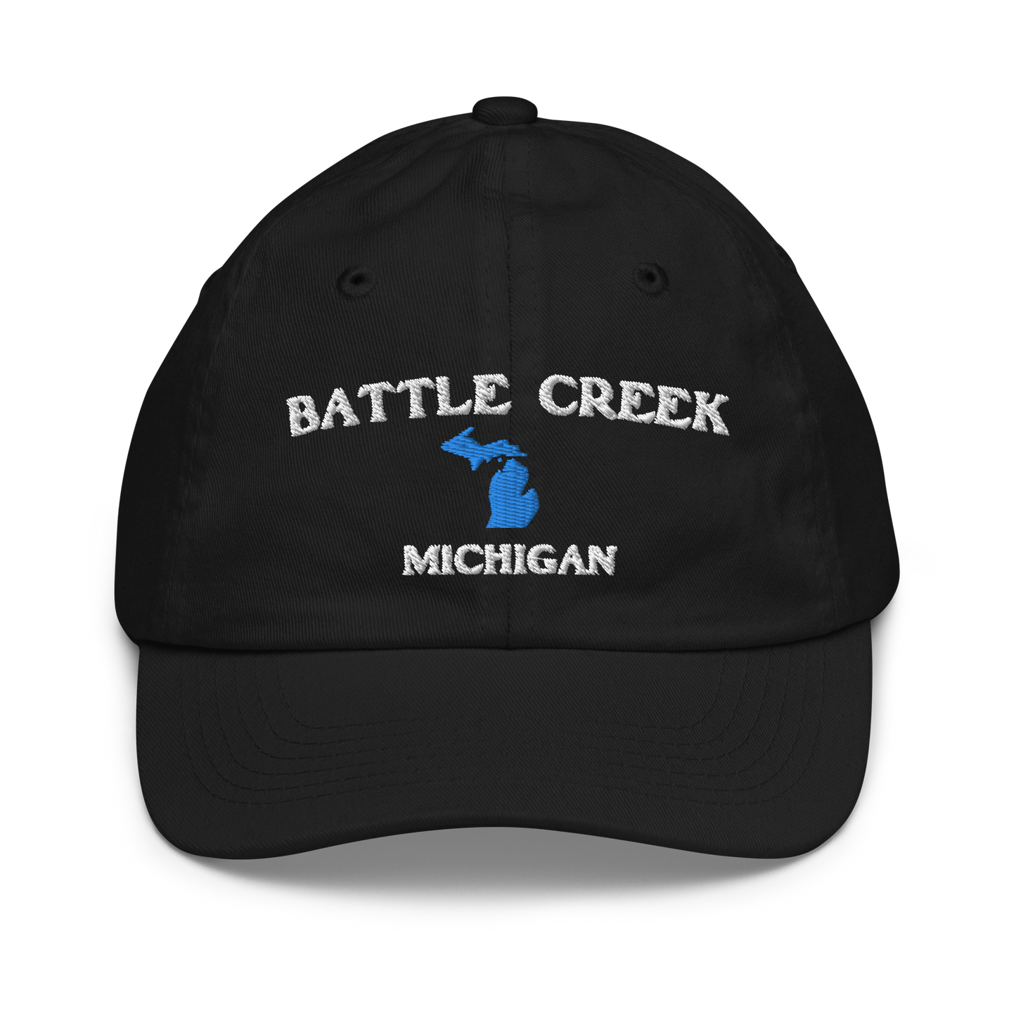 'Battle Creek Michigan' Youth Baseball Cap (w/ Michigan Outline)