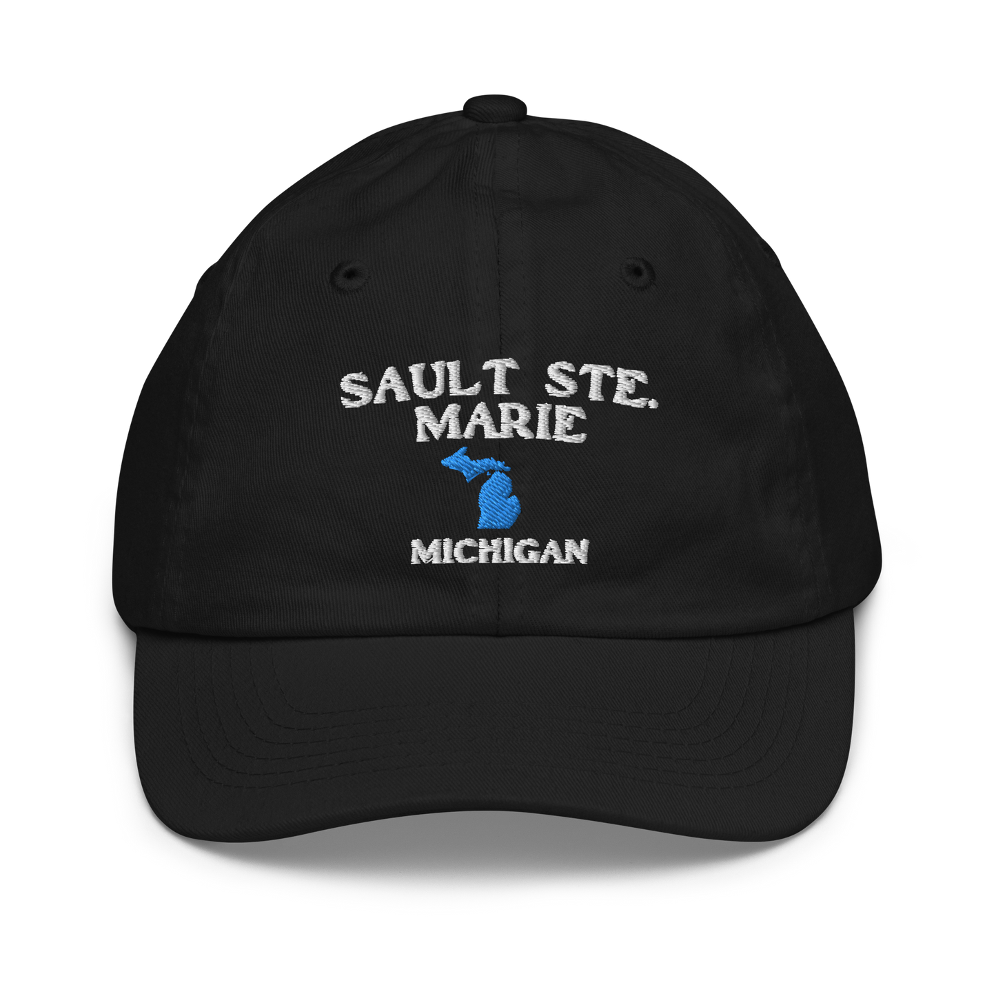 'Sault Ste. Marie Michigan' Youth Baseball Cap (w/ Michigan Outline