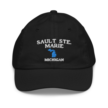 'Sault Ste. Marie Michigan' Youth Baseball Cap (w/ Michigan Outline