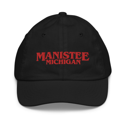 'Manistee Michigan' Youth Baseball Cap (1980s Drama Parody)