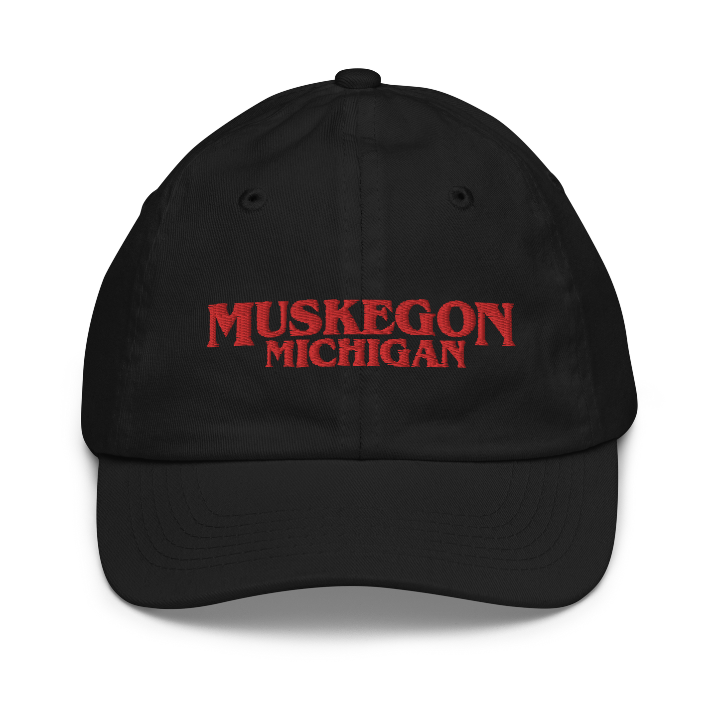 'Muskegon Michigan' Youth Baseball Cap (1980s Drama Parody)