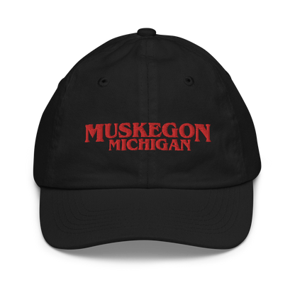 'Muskegon Michigan' Youth Baseball Cap (1980s Drama Parody)