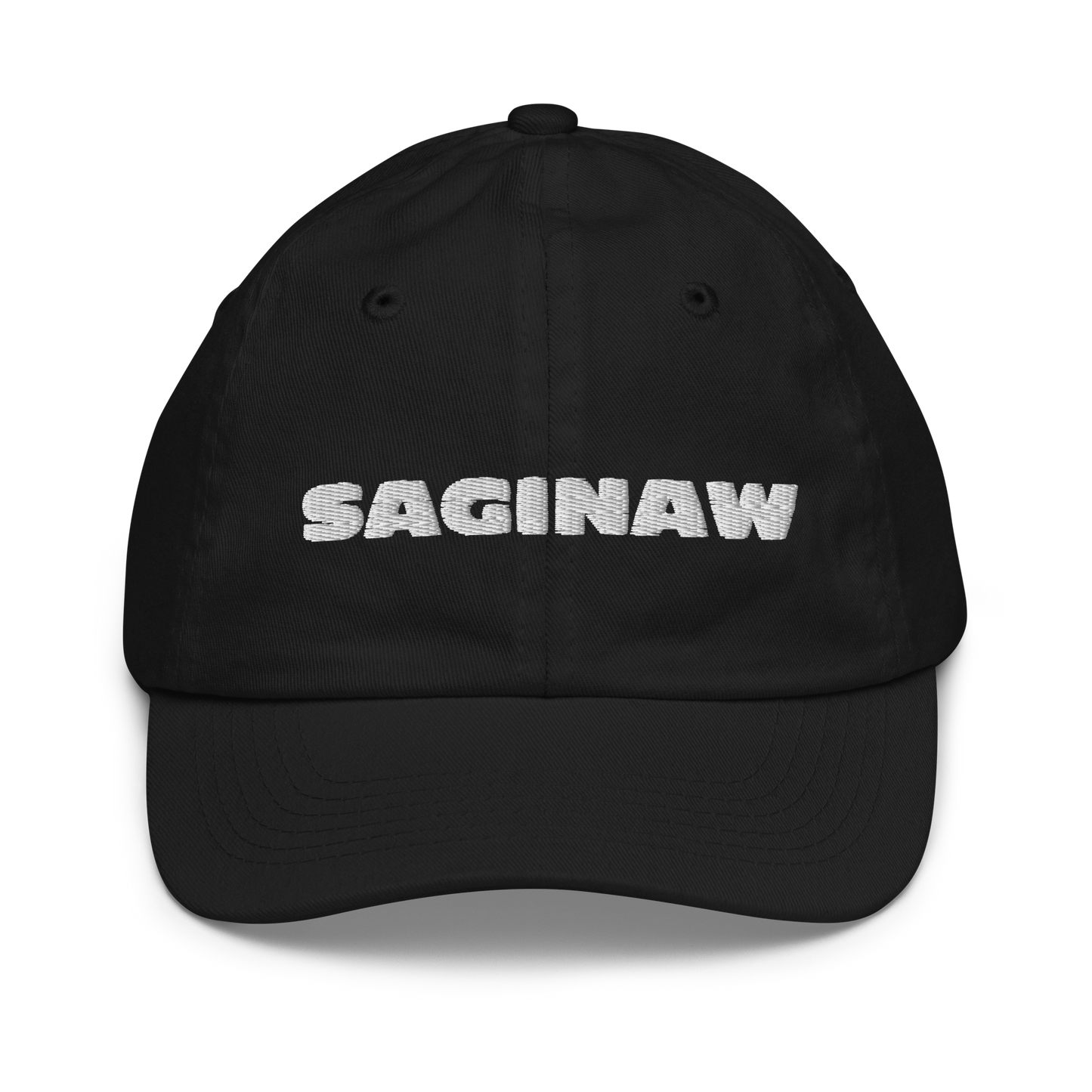 'Saginaw' Youth Baseball Cap | White/Navy Embroidery