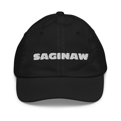 'Saginaw' Youth Baseball Cap | White/Navy Embroidery