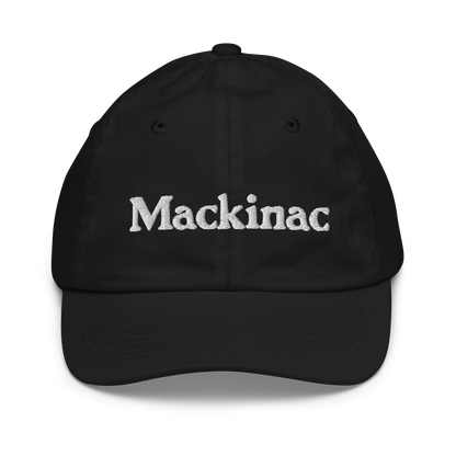 'Mackinac' Youth Baseball Cap | White/Navy Embroidery