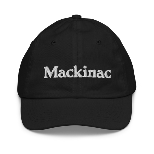 'Mackinac' Youth Baseball Cap | White/Navy Embroidery