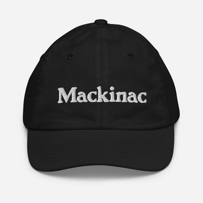 'Mackinac' Youth Baseball Cap | White/Navy Embroidery