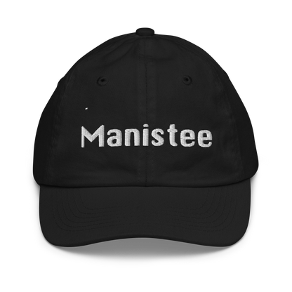 'Manistee' Youth Baseball Cap | White/Navy Embroidery