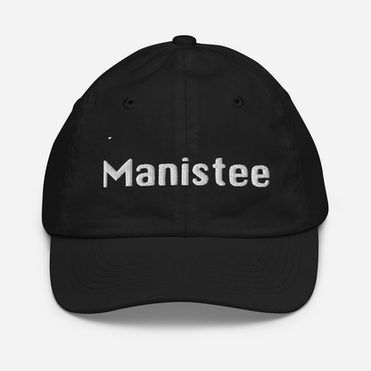 'Manistee' Youth Baseball Cap | White/Navy Embroidery