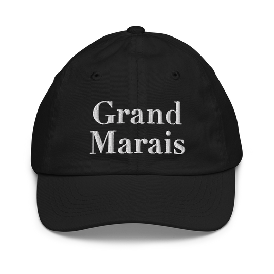 'Grand Marais' Youth Baseball Cap | White/Black Embroidery