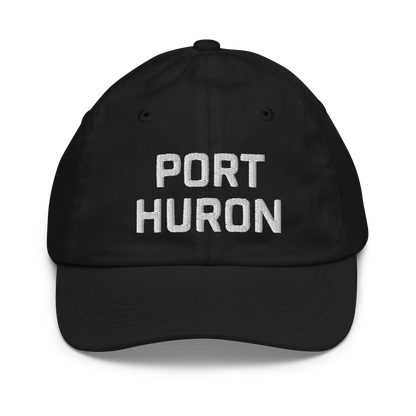 'Port Huron' Youth Baseball Cap | White/Navy Embrodiery