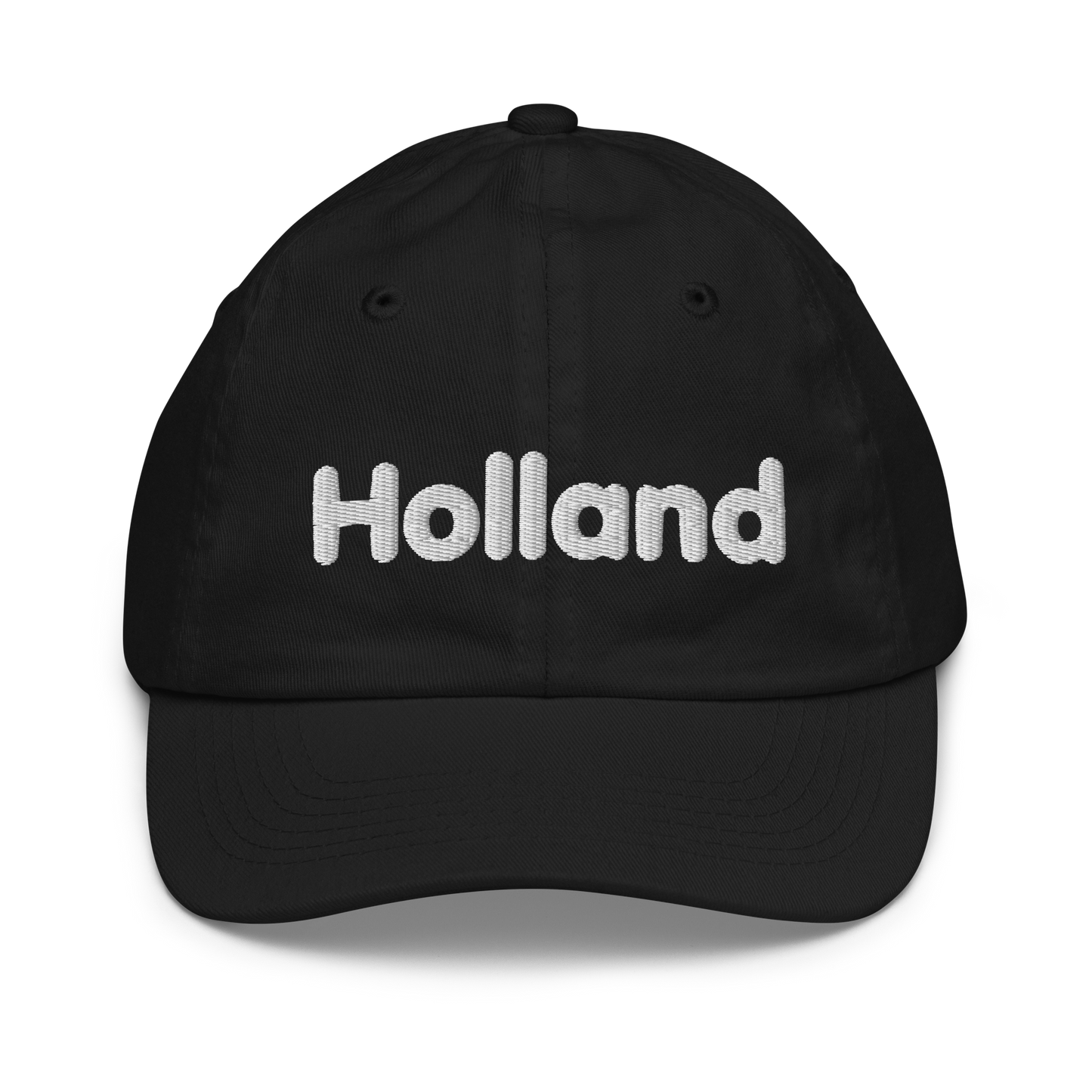 'Holland' Youth Baseball Cap | White/Navy Embrodiery