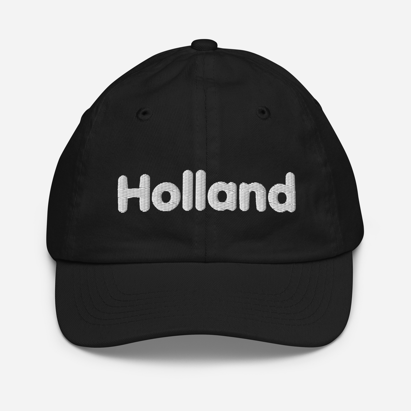 'Holland' Youth Baseball Cap | White/Navy Embrodiery