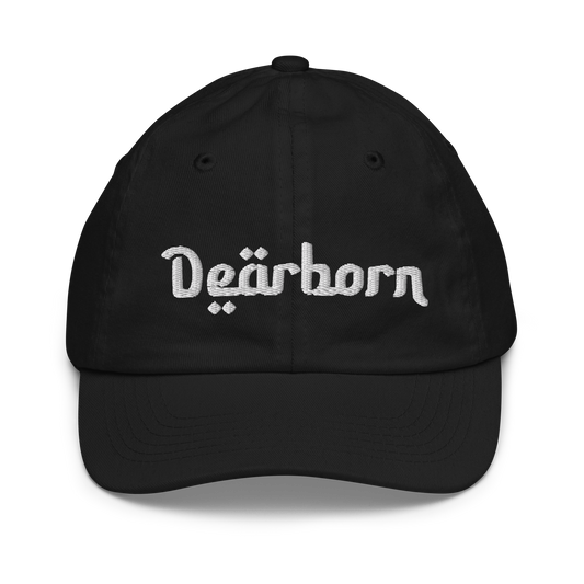 'Dearborn' Youth Baseball Cap | White/Black Embroidery