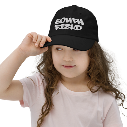 'Southfield' Youth Baseball Cap | White/Black Embroidery