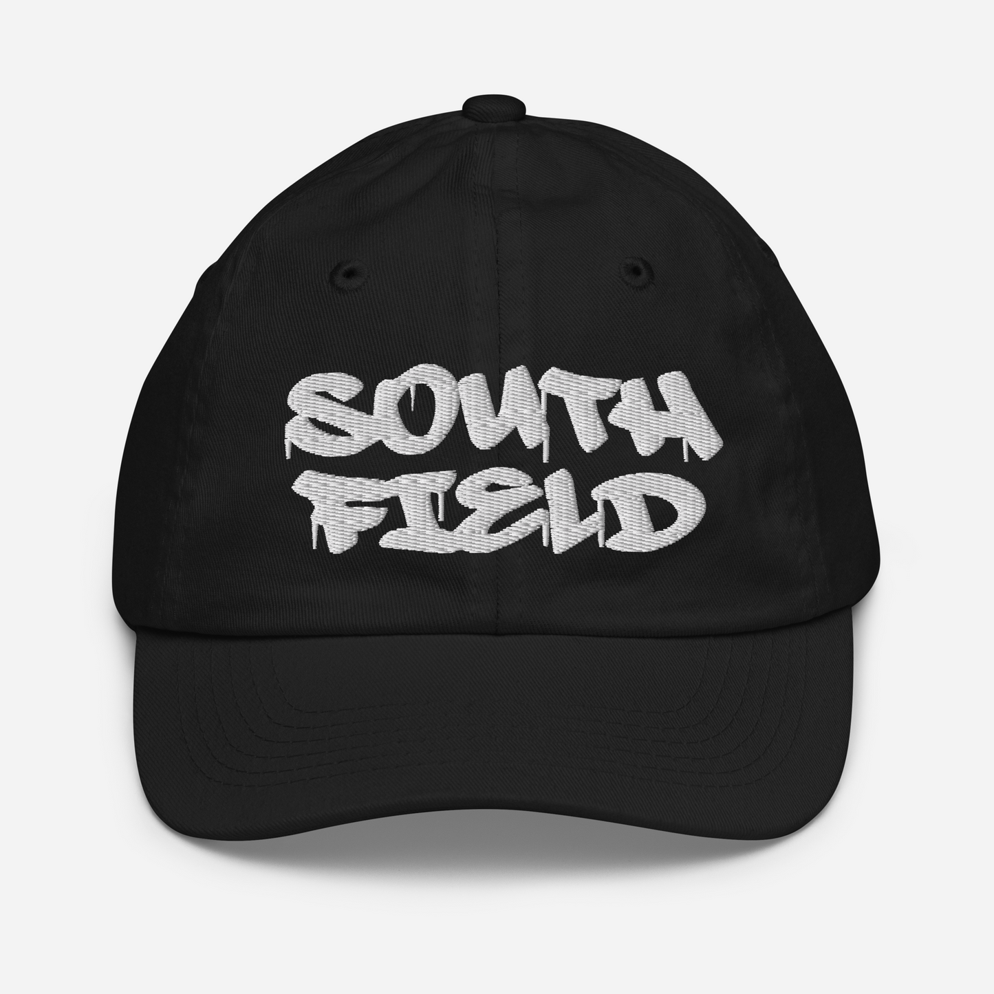 'Southfield' Youth Baseball Cap | White/Black Embroidery