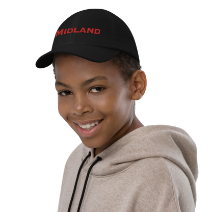 'Midland' Youth Baseball Cap | Red Embroidery