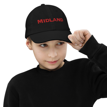 'Midland' Youth Baseball Cap | Red Embroidery