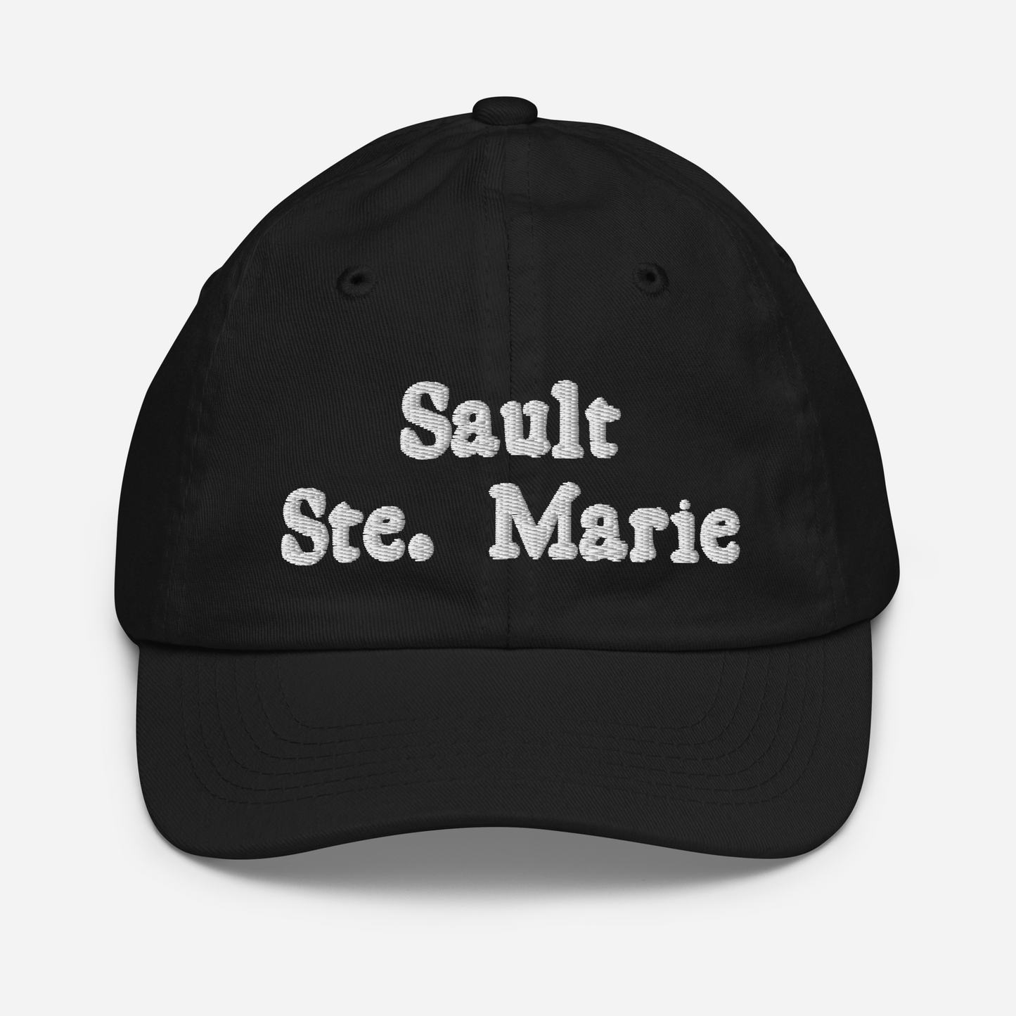 'Sault Ste. Marie' Youth Baseball Cap | White/Navy Embroidery