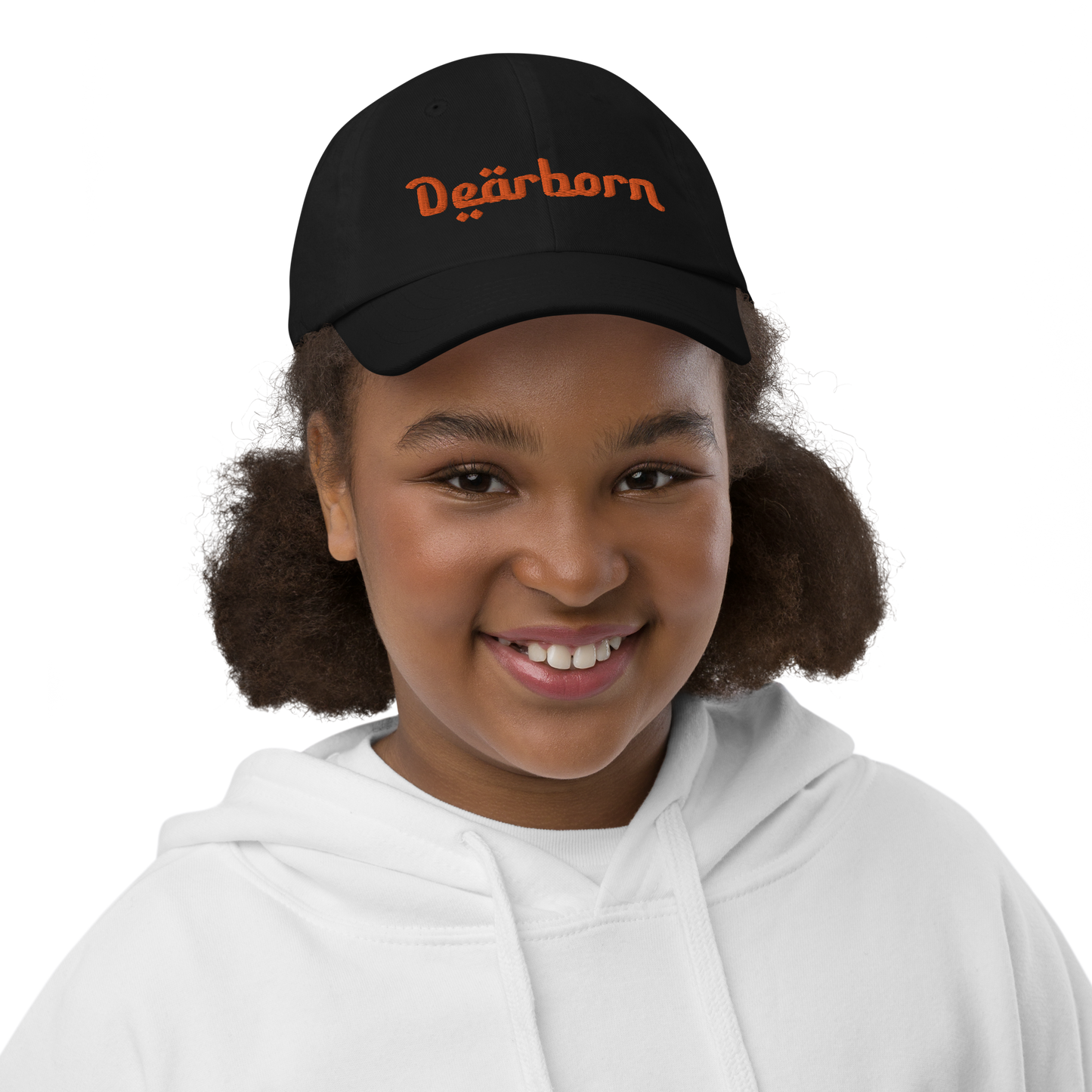 'Dearborn' Youth Baseball Cap | Orange Embroidery