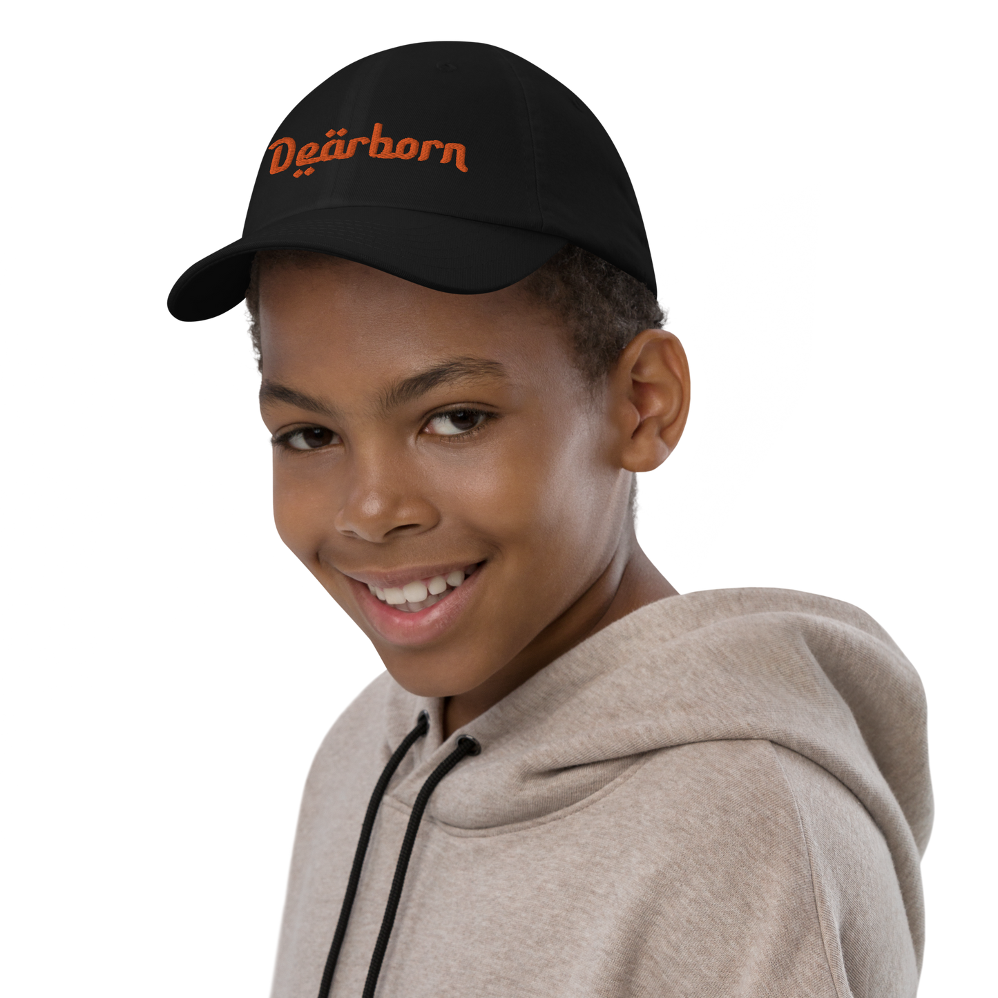 'Dearborn' Youth Baseball Cap | Orange Embroidery